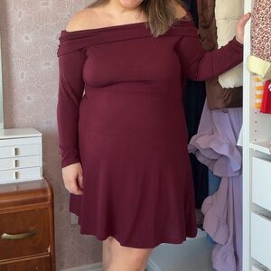 Off the shoulder sweater dress